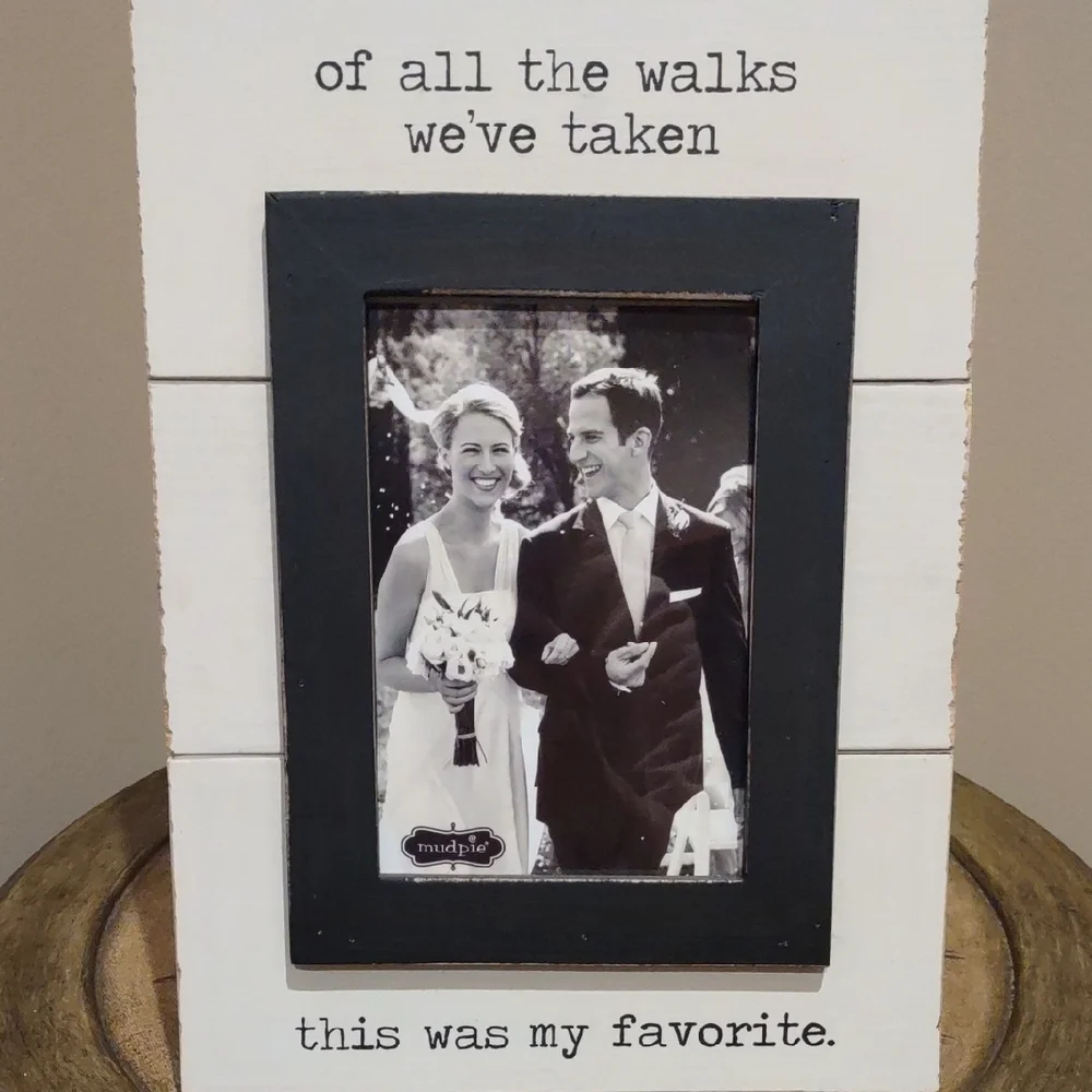 All The Walks, Mud Pie Off White and Black Sentiment Picture Frame